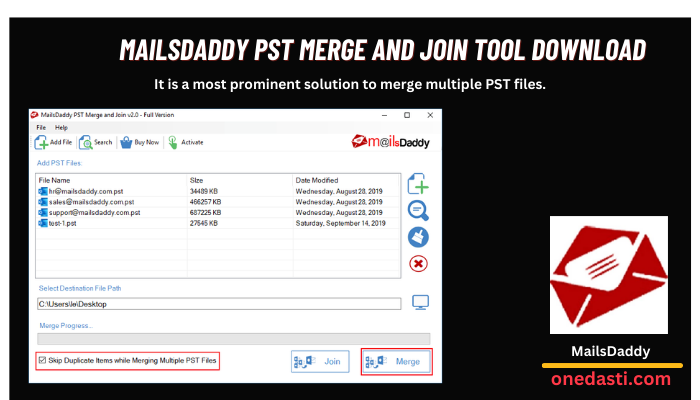 MailsDaddy PST Merge and Join Tool Free Download